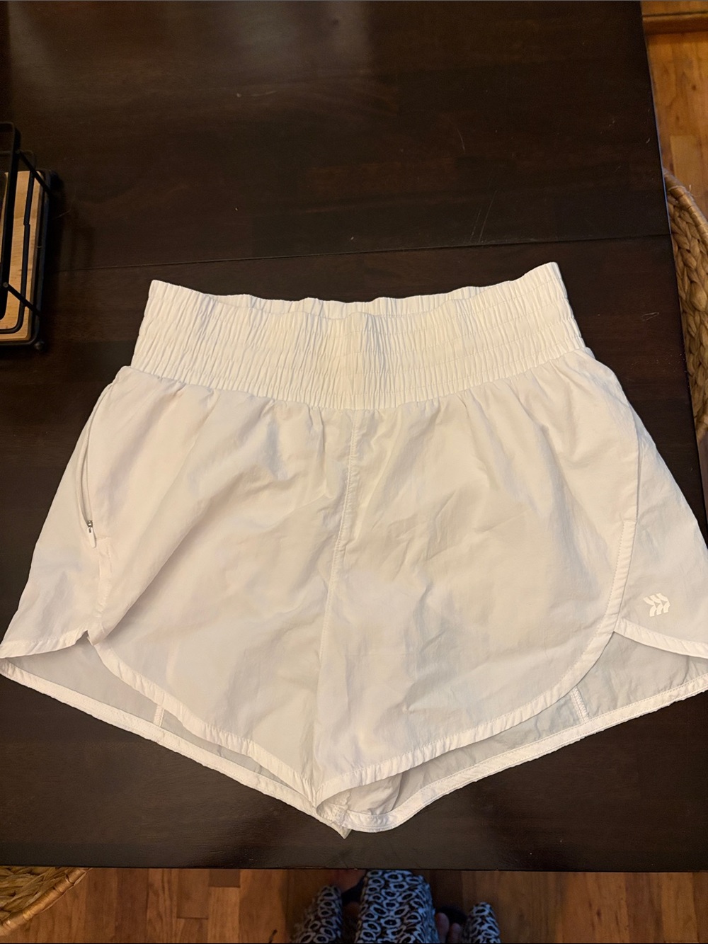 all in motion White Athletic Smocked-Waist Shorts